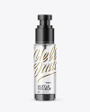 Clear Glass Cosmetic Bottle with Pump Mockup