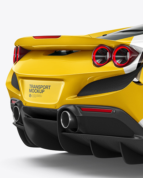 Sport Car Mockup - Back Half Side View