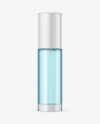 Clear Glass Cosmetic Bottle with Pump Mockup