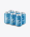 6 Pack Matte Cans Mockup