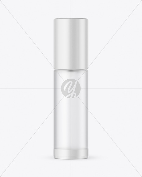 Frosted Glass Cosmetic Bottle with Pump Mockup