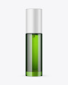 Green Glass Cosmetic Bottle with Pump Mockup