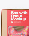 Kraft Box with Donut Mockup