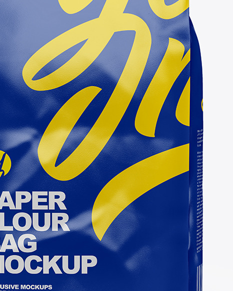 Glossy Paper Flour Bag Mockup