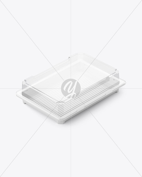 Clear Empty Transparent Tray Container Mockup