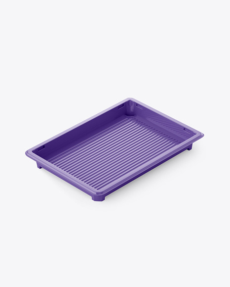 Glossy Plastic Tray Container Mockup