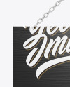 Wooden Sign w/ Metallic Chain Mockup