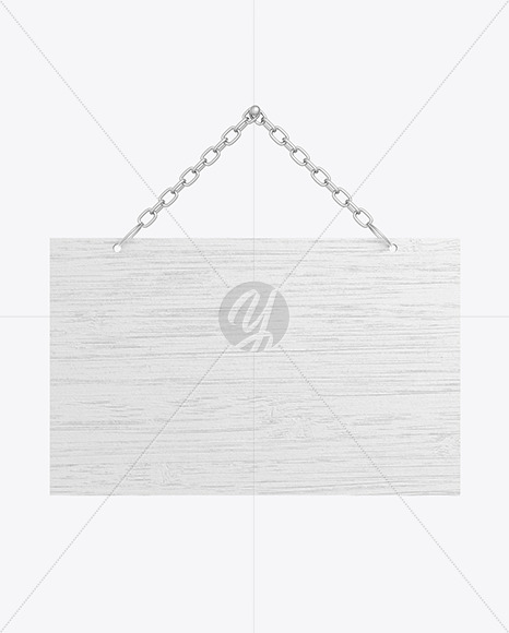 Wooden Sign w/ Metallic Chain Mockup