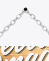 Wooden Sign w/ Metallic Chain Mockup