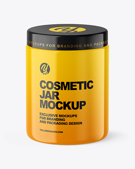 Glossy Cosmetic Jar Mockup