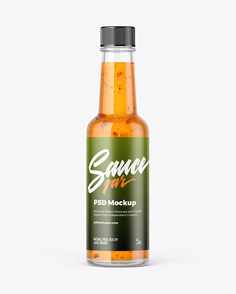 Bottle with Hot Sauce Mockup