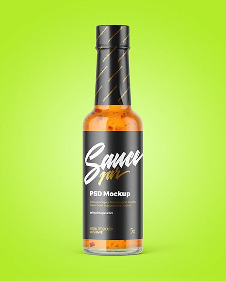 Bottle with Hot Sauce Mockup