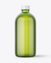 Green Glass Bottle With Olive Oil Mockup