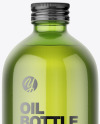 Green Glass Bottle With Olive Oil Mockup