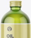 Green Glass Bottle With Olive Oil Mockup