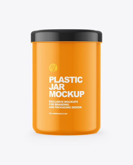 Glossy Plastic Jar Mockup