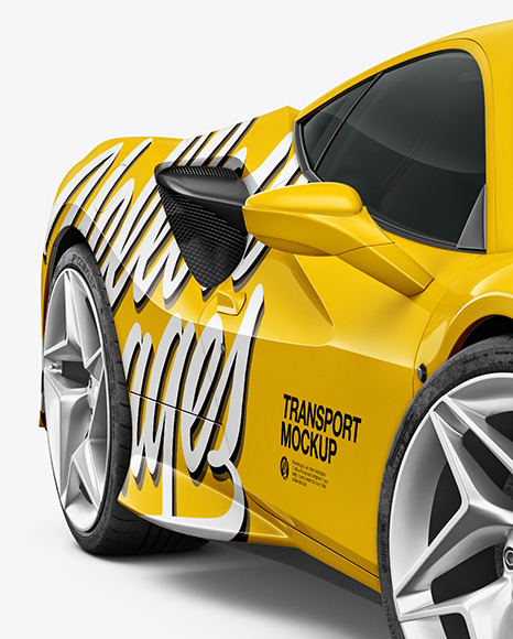 Sport Car Mockup - Half Side View