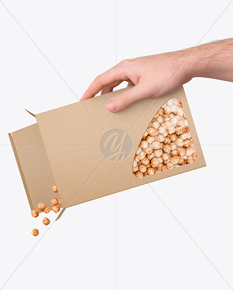 Paper Box With Corn Balls Mockup