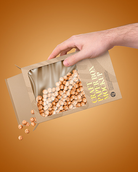 Paper Box With Corn Balls Mockup