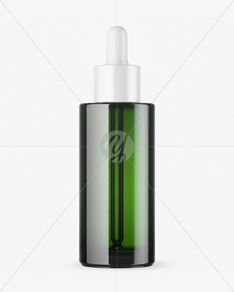 Green Glass Dropper Bottle Mockup