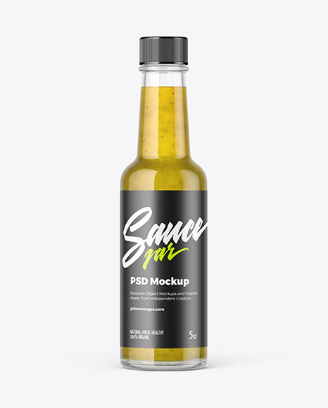 Bottle with Jalapeno Sauce Mockup