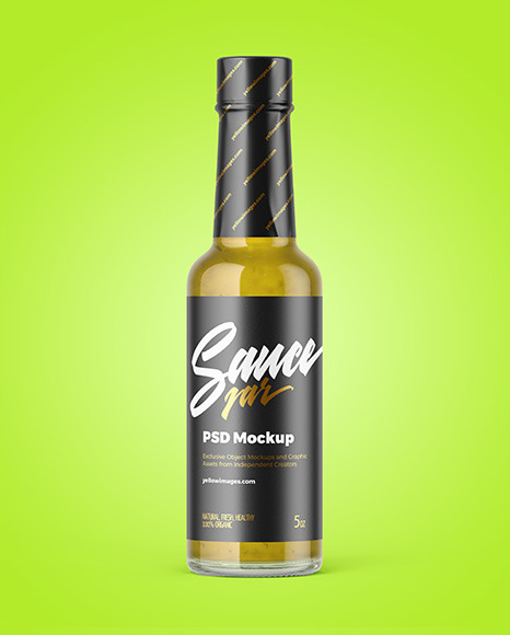 Bottle with Jalapeno Sauce Mockup