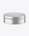 Metallic Round Tin Box Mockup