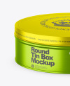 Metallic Round Tin Box Mockup