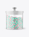 Glass Jar with Dragee Mockup