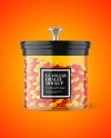 Glass Jar with Dragee Mockup