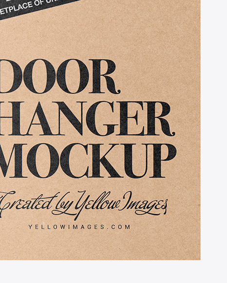 Kraft Door Hanger W/ Handle Mockup