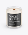 Glossy Glass Candle Mockup