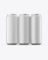 6 Pack Matte Cans Mockup