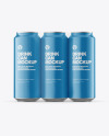 6 Pack Matte Cans Mockup