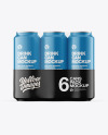 6 Pack Matte Cans Mockup