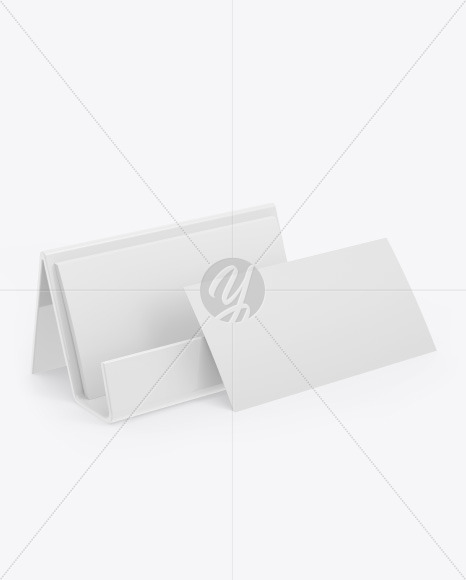 Business Cards w/ Glossy Holder Mockup