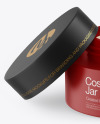 Opened Matte Cosmetic Jar Mockup