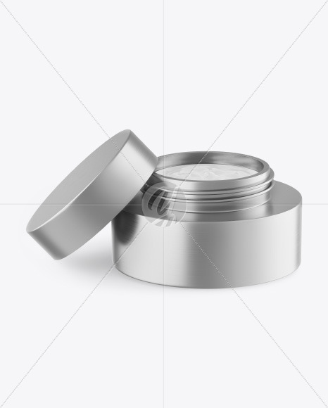 Opened Metallic Cosmetic Jar Mockup Opened Metallic Cosmetic Jar Mockup