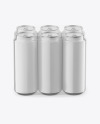 6 Pack Glossy Cans Mockup