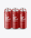 6 Pack Glossy Cans Mockup