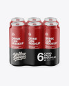 6 Pack Glossy Cans Mockup