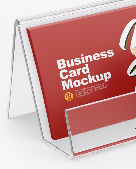 Business Cards w/ Transparent Holder Mockup