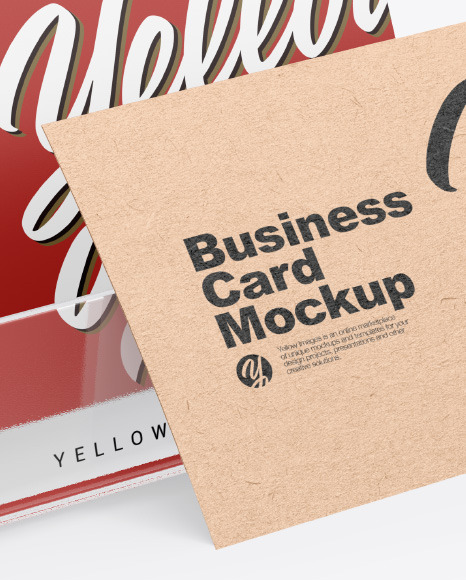 Business Cards w/ Transparent Holder Mockup