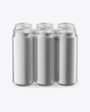 6 Pack Metallic Cans Mockup