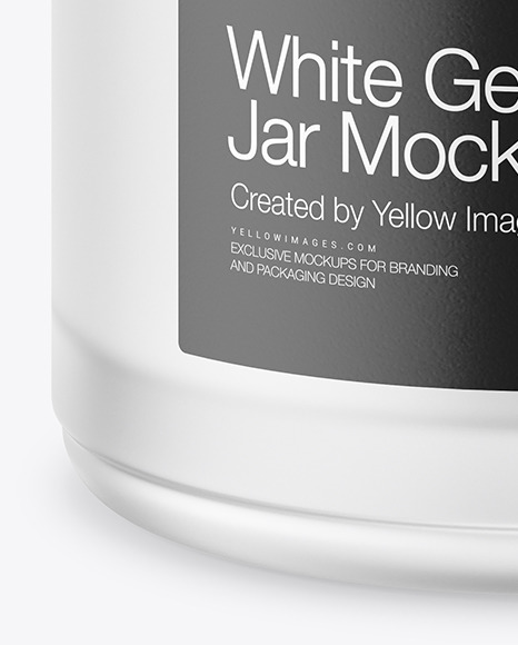 Opened Frosted Glass Jar With White Gel Mockup