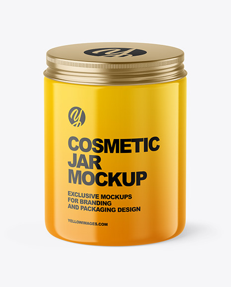Glossy Cosmetic Jar Mockup Glossy Cosmetic Jar Mockup