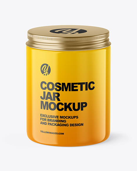 Glossy Cosmetic Jar Mockup