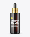 Dark Amber Glass Dropper Bottle Mockup