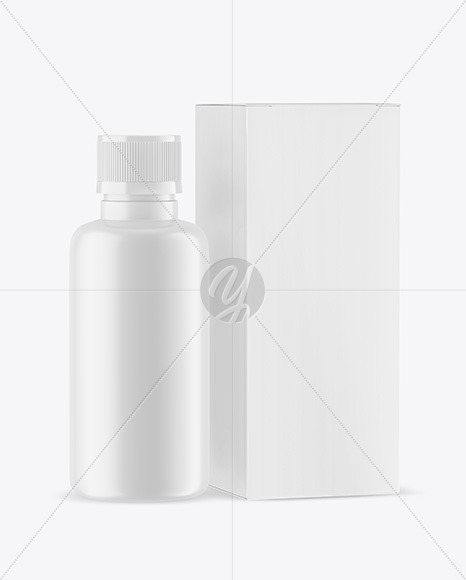 Matte Bottle with Box Mockup