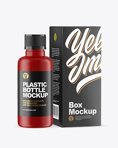 Matte Bottle with Box Mockup